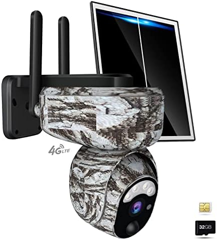 Vyze-Link 4G LTE Hücresel PTZ Açık Kamera Kablosuz, 360° WiFi Güneş Güvenlik Kamerası Yok, SIM Kart Kamera, Tam Renkli