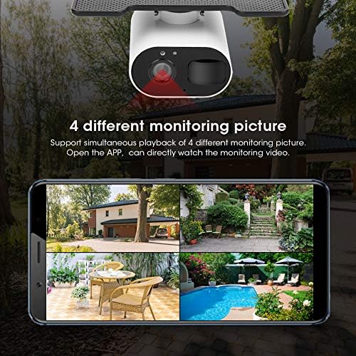 Jopwkuin 2 Yönlü Ses Kamera, 1080P Düşük Güç Tüketimi Güneş Enerjisi Kamera Gece Görüş Akıllı İzleme TUYA Ev için