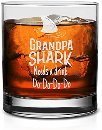 Büyükbaba Köpekbalığının Bir içkiye İhtiyacı var Do Do Do Viski Bardağı-Torunlardan Büyükbabaya Hediye