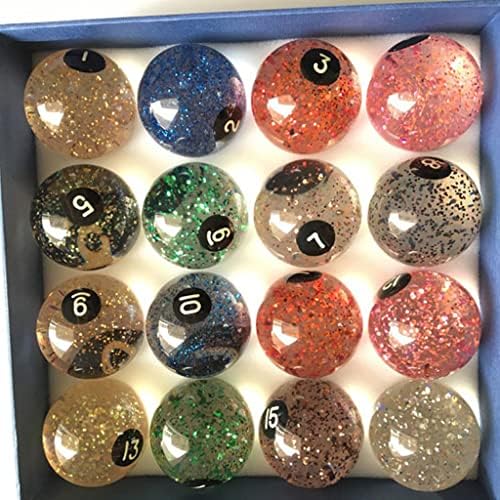 XIULAIQ 57.2 mm Bilardo Havuz Topları Şeffaf Glitter Topları Fenolik Reçine Topları Komple Set Bilardo Topları