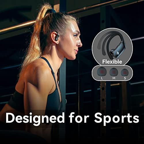 Kablosuz kulaklık Doogee V Max Bluetooth Kulaklıklar 48hrs Oyun Spor kulaklık LED Ekran ile Aşırı Kulak Tomurcukları