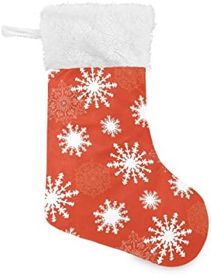 ALAZA Noel Çorap Noel Kar Taneleri Kırmızı Klasik Kişiselleştirilmiş Büyük Çorap Süslemeleri Aile Tatil Sezonu için