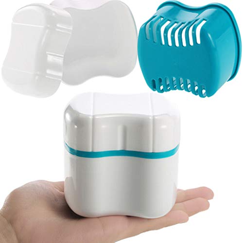 Protez Banyo Çantası Protez Kutusu Süzgeç Sepeti Konteyner Diş Diş Depolama Banyo Çantası Diş Durulama Sepeti