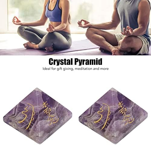 2 Adet enerji piramidi,şifa taşı taş piramit taş,dört taraflı yazı kristal piramit enerji taşı, meditasyon için koruma