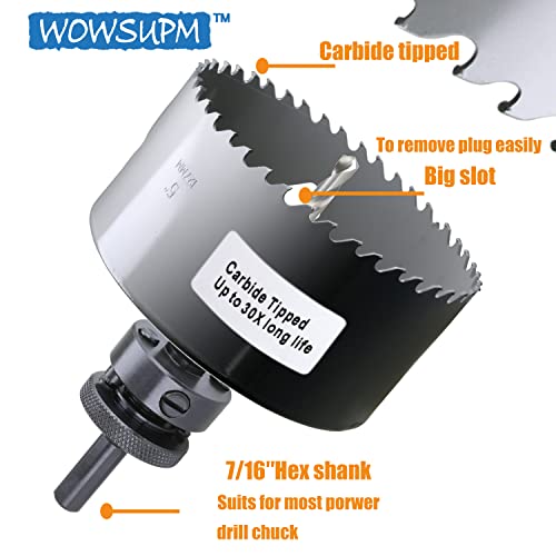 WoWSupM 3-1 / 4 inç Karbür Delik Testere Kesici, Derin Kesme 2.36 Çoklu Malzeme, Dayanıklı Tahta, MDF, tırnak Gömülü