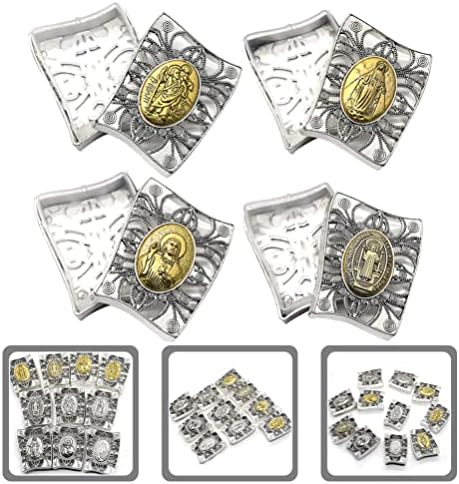 Cabilock Vintage Mücevher Kutusu 4 Adet Tespih Kutusu Vintage Kolye Kutusu Hıristiyan Katolik Dini Takı Çantası Vintage