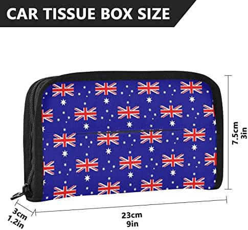 Araba Doku Tutucu Avustralya Bayrağı Desen kağıt havluluk Peçete Tutucu Arka Koltukta Doku Durumda