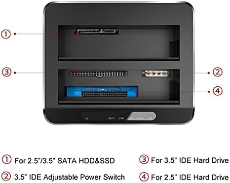 XXXDXDP Çift Bay USB 3.0 SATA IDE harici sabit disk Yerleştirme İstasyonu ile 2-Port Hub kart okuyucu 2.5 / 3.5 İnç