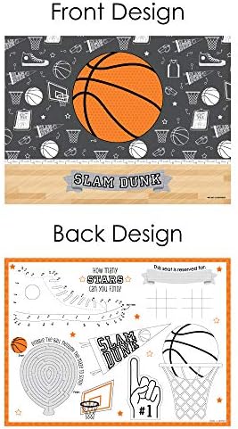 Mutluluğun Büyük Noktası Hiçbir Şey ama Net-Basketbol-Kağıt Doğum Günü Partisi Boyama Sayfaları-Aktivite Placemats-16
