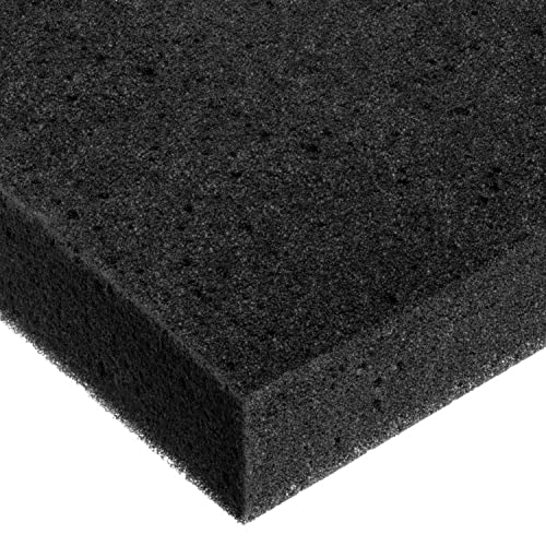 Poliüretan Köpük Levha, Siyah, 3 lbs / cu. ft, 3/4 inç Kalınlığında x 36 inç Genişliğinde x 36 inç Uzunluğunda