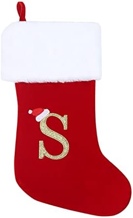 Monogram Noel Çorap Çorap Klasik Kişiselleştirilmiş Çorap Dekorasyon için Aile Tatil Asma Çelenk 15ft