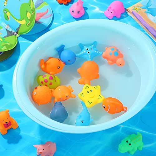 50 Adet Bebek Banyo Oyuncakları Toplu Bebek Banyo Oyuncakları Su Şamandıra Squeak Kauçuk Hayvan Oyuncaklar Küvet Havuzu