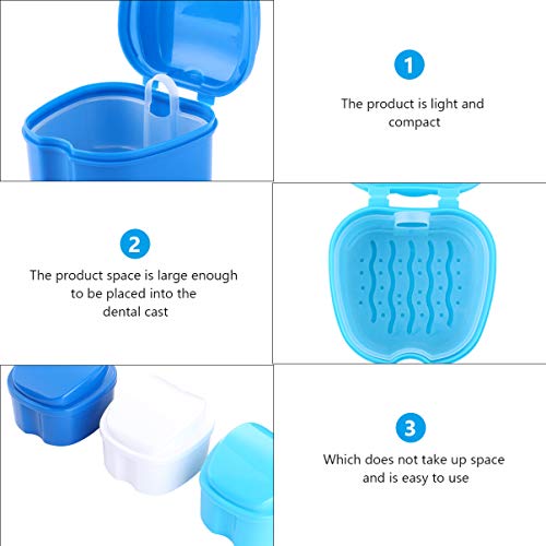 Sağlıklı Saklama Kabı 3 adet Protez Fincan Protez Banyo Çantası Yanlış Diş Konteyner Protez Fırça Tutucu Kutusu Protez