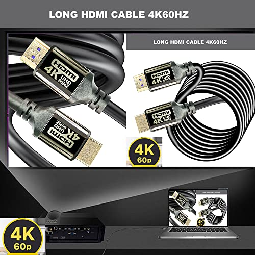 4K HDMI Kablosu 60ft 2.0 18Gbps,Yüksek Hızlı HDMI Kabloları 4K60 2K120 1080P eARC HDR HDCP 2.2 2.3 Apple TV ile uyumlu