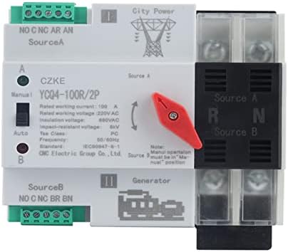 FEHAUK YCQ4-100R/2 P Tek Fazlı Din Ray ATS 220 V Çift Güç Otomatik Transfer Elektrik Seçici Anahtarları Kesintisiz