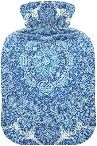 Kapaklı sıcak Su Şişeleri Mavi Mandala Ağrı kesici için sıcak Su Torbası, Kadın Kızlar Çocuklar, ısıtma şişeleri 2