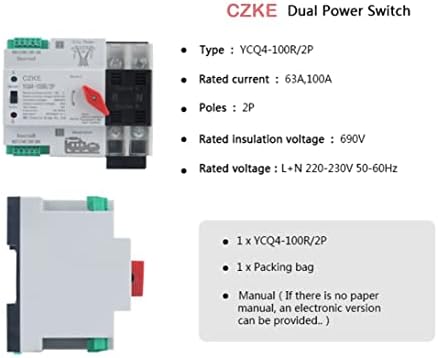 ONECM YCQ4-100R/2 P Tek Fazlı Din Ray ATS 220 V Çift Güç Otomatik Transfer Elektrik Seçici Anahtarları Kesintisiz