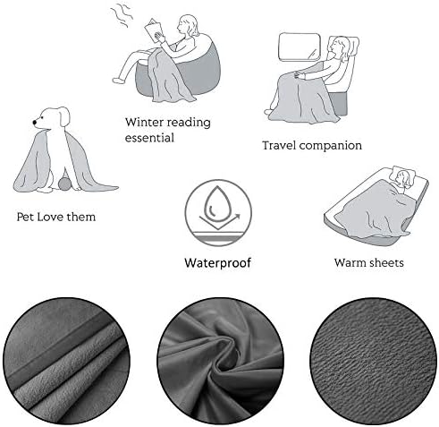 Ameritex Pet yatak battaniyesi Geri Dönüşümlü %100 % Su Geçirmez Kadife Süper Yumuşak kanepe ve Yatak için (82x102