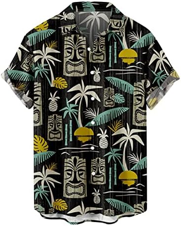Erkek Hawaii Gömlek, Erkek Hawaii Çiçek Gömlek Casual Kısa Kollu Düğme Aşağı Gömlek Yaz Tropikal Tees Tops
