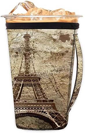 Retro Eyfel Kulesi Paris Kullanımlık Buzlu Kahve Kollu Kolu Neopren kupa kılıfı Soda, Latte, Çay, İçecekler, Bira