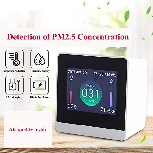XJJZS PM2. 5 Hava Kalitesi Test Cihazı TFT Ekran Elektrikli Sıcaklık ve Nem Ölçer Termometre ve Higrometre W / Saat