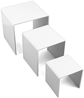 Tytroy Seti 3 (3+4+5) Küçük Kübik Beyaz Akrilik camekanlı dolap Yükselticiler Yuvalama Standları Raflar Takı Figürleri