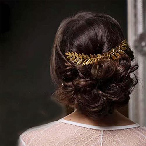Iaceble Vintage Yaprak Saç Tarak Barrette Altın Yapraklar Saç Klipleri Defne Yaprağı Saç Tarak Metal saç parçası Yunan