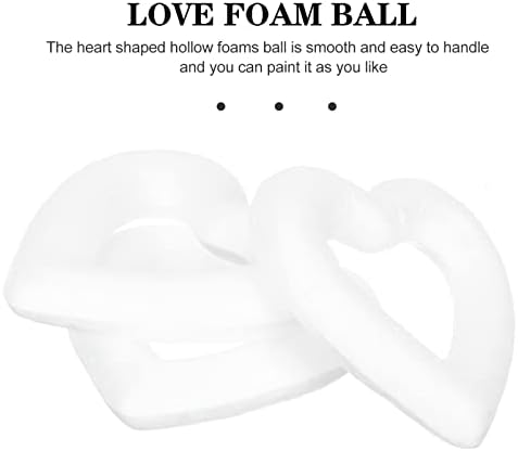 ABOOFAN Düğün Dekor 50 adet Kalp Şeklinde Beyaz Zanaat Köpük Yüzükler Mini Köpük Çelenk Formları Küçük Modelleme Polistiren