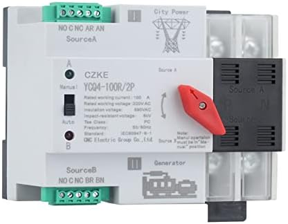 MAMZ YCQ4-100R/2P Tek Fazlı Din Raylı ATS 220V Çift Güç Otomatik Transfer Elektrik Seçici Anahtarları Kesintisiz (Renk