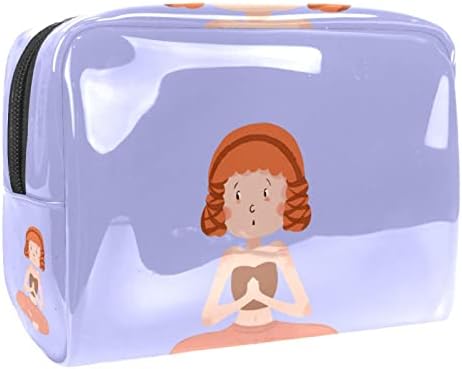 TBOUOBT Makyaj Çantası Seyahat kozmetik çantası Kılıfı Çanta fermuarlı çanta, karikatür uzay gemisi yıldız bulut gezegen