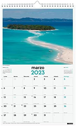 Finocam - Takvim 2023 Yazılacak Spiral Duvar Resimleri Ocak 2023-Aralık 2023 (12 ay) Cennet manzaraları ispanyolca