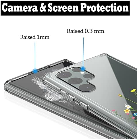RANZ Galaxy S22 Ultra Kılıf, Çizilmez Darbeye Dayanıklı Serisi Temizle Sert PC + TPU Tampon Koruyucu Kılıf Samsung