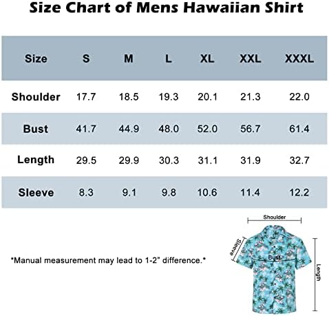 Hawaii Gömlek Erkekler için Düğme Aşağı Gömlek Kısa Kollu Çiçek Tropikal Düzenli fit Yaz Tatili Plaj Gömlek