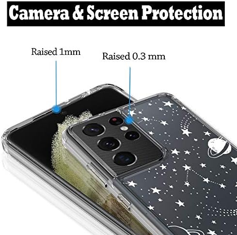 RANZ Galaxy S21 Ultra 5G Durumda, Anti-Scratch Darbeye Dayanıklı Serisi Temizle Sert PC + TPU Tampon Koruyucu Kılıf