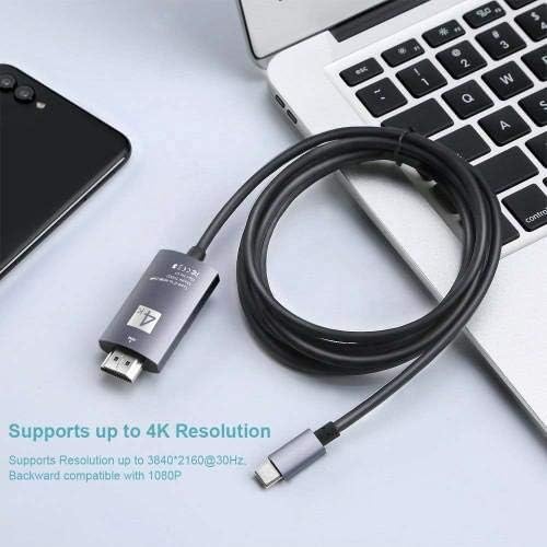 Vivo V11 Pro ile Uyumlu BoxWave Kablosu (BoxWave ile kablo) - SmartDisplay Kablosu - USB Tip-C'den Hdmı'ya (6 ft),