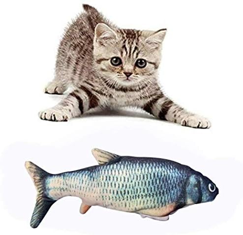 XJXJ Catnipli Balık Oyuncakları Kediler için, Komik Gerçekçi Peluş Elektrikli Oyuncaklar Çiğnemek Simülasyon Flopping