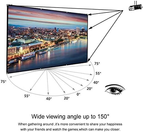 LIUZH Katlanır projeksiyon perdesi Taşınabilir Ev Açık KTV Ofis 3D HD projeksiyon perdesi Projeksiyon Ekranı 60/72/84/100/120