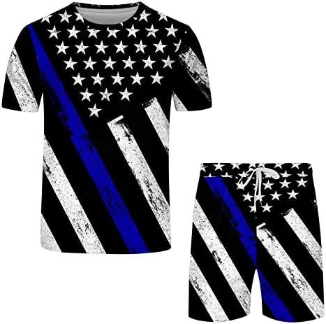 Bmısegm Yaz Erkek T Shirt erkek Bağımsızlık Günü Bayrağı Bahar Yaz Eğlence Spor Rahat Nefes Erkek Takım Elbise