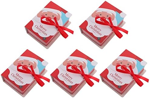15 adet Hediyeler Konteyner Bebek Kağıt Durumlarda Çerez Sarma Çanta Kitap Favor Noel Pretty Kırmızı Santa Tasarım