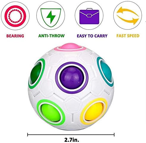 BroMocube Gökkuşağı stres topu Antistres stres küpü Çocuk Yetişkinler Çocuklar için Stres Rahatlatıcı Bulmaca Topu
