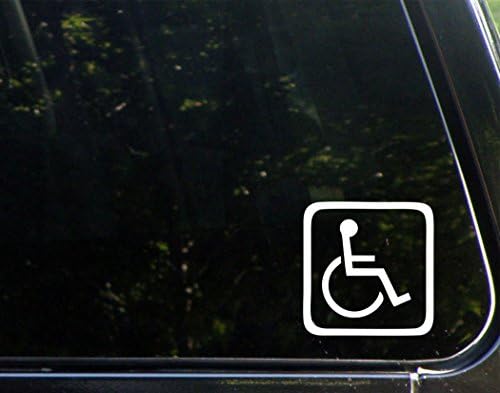 Handikap Logosu-4 x 4 - Pencereler, Arabalar, Kamyonlar, Dizüstü Bilgisayarlar vb.İçin Vinil Kalıp Kesim Çıkartması/Tampon