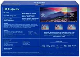 Onn 720p LCD Ev Sineması Projektörü Siyah 1280 x 720 Çözünürlük En Boy Oranı: 16:9, 4:3 150 inç'e kadar proje-100020900