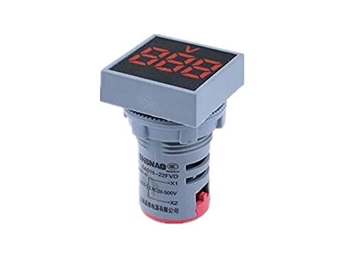 MURVE 22mm Mini Dijital Voltmetre Kare AC 20-500 V Volt voltmetre Metre Güç LED Gösterge Lambası Ekran (Renk: Kırmızı