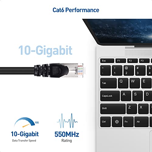 Kablo Önemlidir 10Gbps Snagless Korumalı Cat6A Ethernet Kablosu 10 ft (SSTP, SFTP Korumalı Ethernet Kablosu, Korumalı